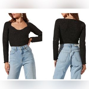 ASTR the Label Long Sleeve Square Neck Sweater